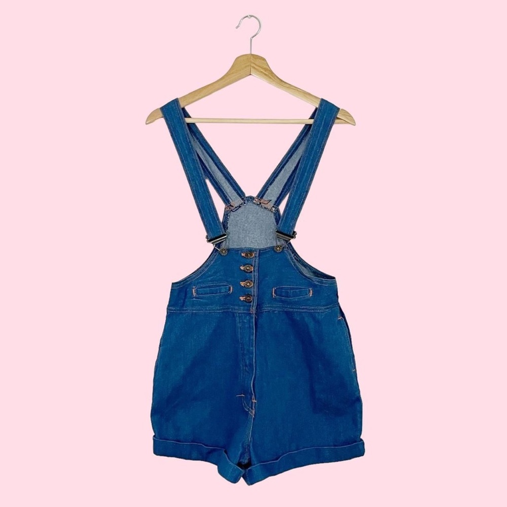 VINTAGE DENIM OVERALL SHORTS
